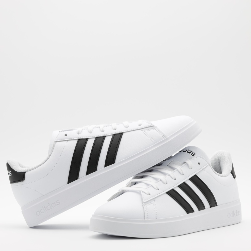 Adidas Men's Classic 3 Stripe Comfort Grand Court 2.0 Shoes White/Black 11.5‎